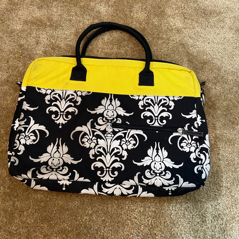 Jackie 17” Yellow/Black Laptop Bag